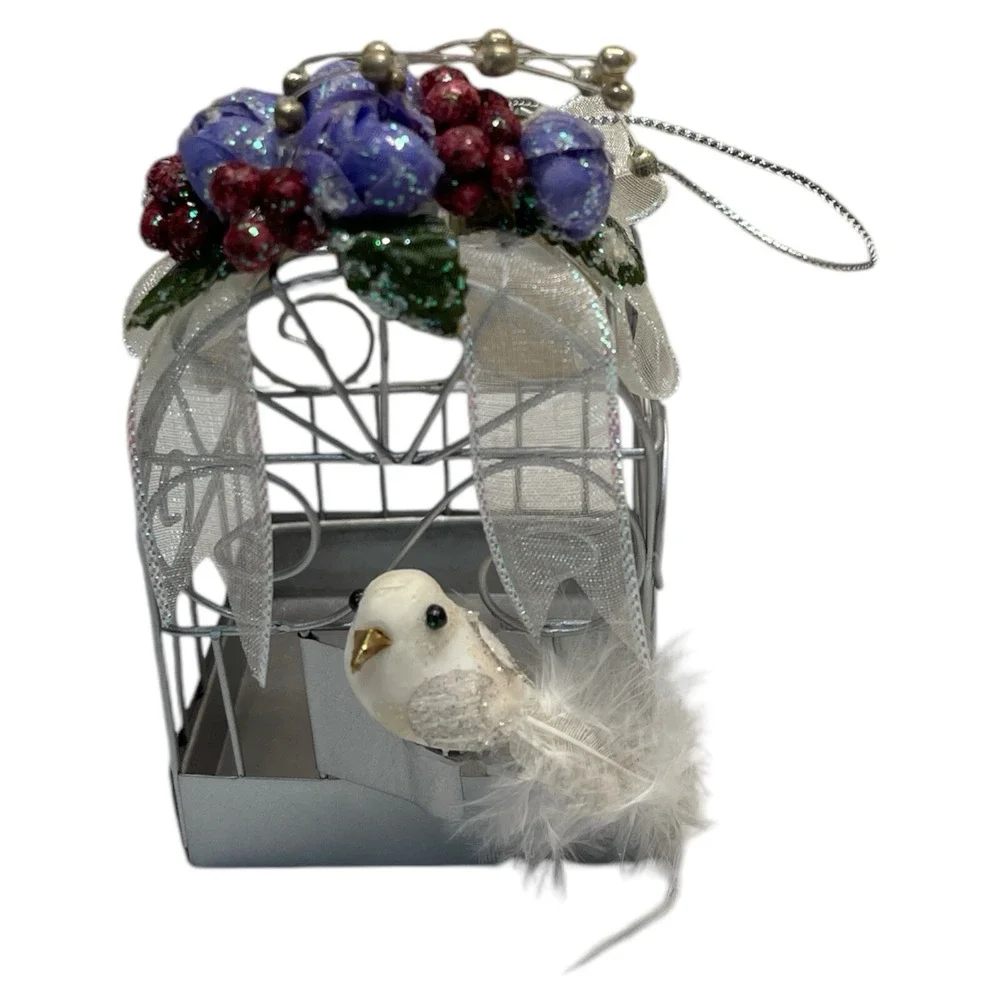 Vintage Avon Winter Nest Ornament Cage 2000 New Old Stock‎